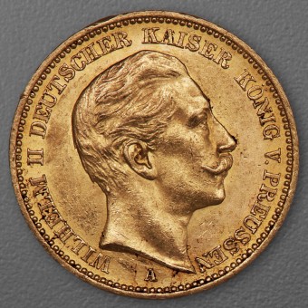 Goldmünze 20 Mark "Wilhelm II." 1892-A J.252 (Preußen)
