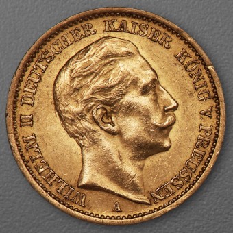 Goldmünze 20 Mark "Wilhelm II." 1908-A J.252 (Preußen)