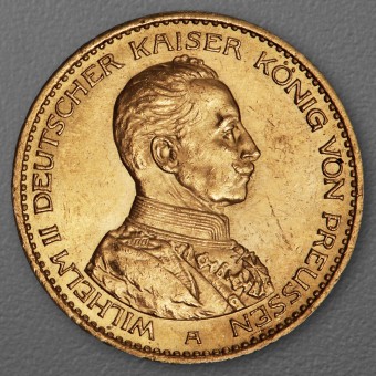 Goldmünze 20 Mark "Wilhelm II. Uniform" 1914-A J.253 (Preußen)