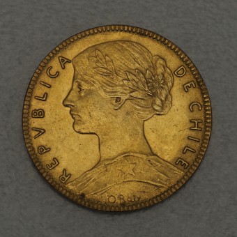 Goldmünze 20 Pesos "Liberty" 1896-1917 (Chile)
