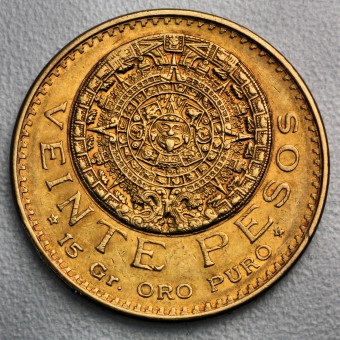 Goldmünze 20 Pesos "Aztekenkalender" Centenario (Mexiko)