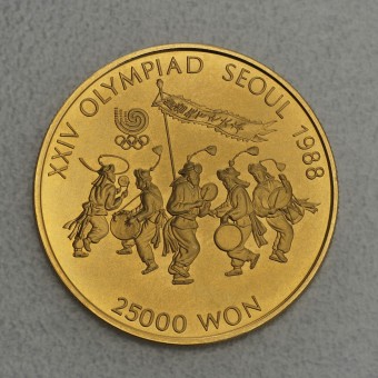 Goldmünze "25000 Won 1986 - FolkDance" (Süd Korea) Olympiade 1988