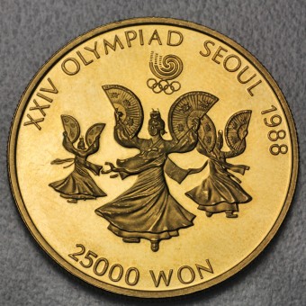 Goldmünze 25000 Won "Fan Dance" 1987 24. Olympiade in Seoul 1988 (Südkorea)
