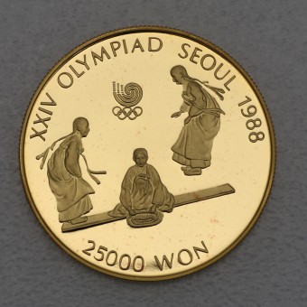 Goldmünze "25000 Won 1988 - Seesaw" (Süd Korea) Olympiade 1988