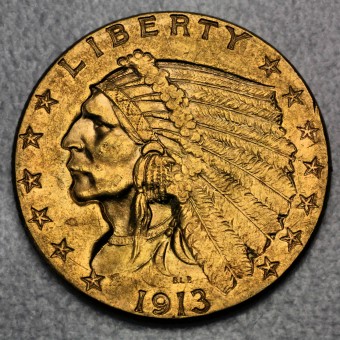 Goldmünze "2,5 Dollars - Indian Head" (USA) 