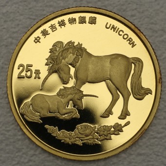Goldmünze "25 Yuan 1995 - Unicorns" (China) 