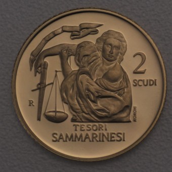Goldmünze 2 Scudi "Gerechtigkeit" 2010 (San Marino)