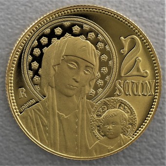 Goldmünze 2 Scudi "Madonna mit Kind" 2002 (PP) (San Marino)