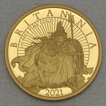 Goldmünze 2oz "Britannia 2021" Polierte Platte 