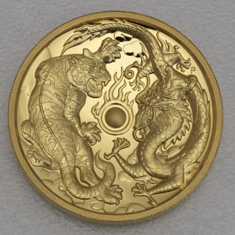 Goldmünze 2oz "Dragon+Tiger" 2018 Chinese Myths & Legends