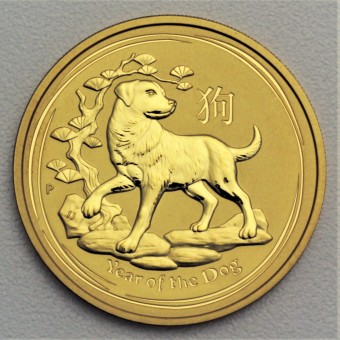 Goldmünze 2oz "Hund 2018" Lunar II 