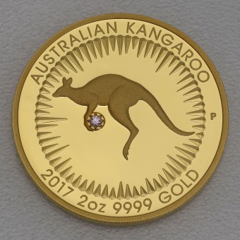 Goldmünze 2oz "Känguru" 2017 (PP) Pink Diamond Edition (Australien)
