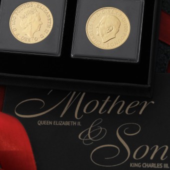 Goldmünze "2x 1oz Britannia 2023 - Mother & Son" Set - Queen Elizabeth II. & King Charles III.
