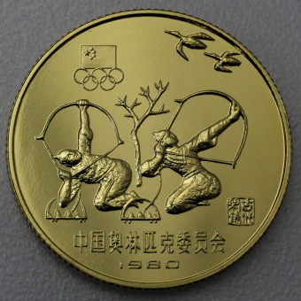 Goldmünze "300 Yuan 1980-Lake Placid" (China) 
