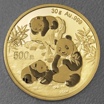 Goldmünze 30g "Panda" 2025 (China)