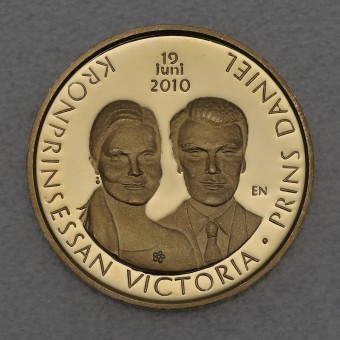 Goldmünze 4000 Kronor "Victoria & Daniel" 2010 Hochzeit (Schweden)