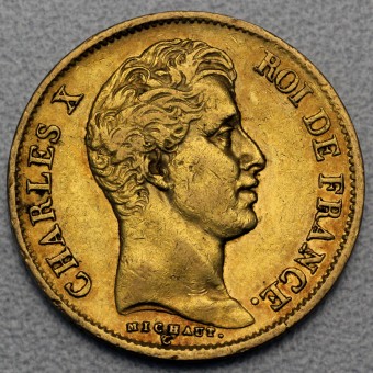 Goldmünze "40 Francs Charles X." (Frankreich) 