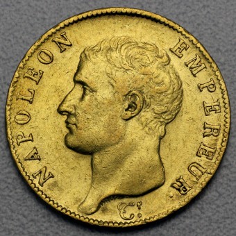 Goldmünze "40 Francs/Napoleon I. ohne Kranz" (F) 