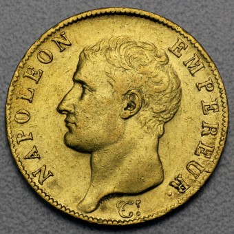 Goldmünze 40 Francs "Napoleon I." ohne Kranz (Frankreich)