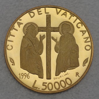 Goldmünze "50000 Lire 1996" Johannes der Täufer (Vatikanstadt)
