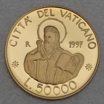 Goldmünze "50000 Lire 1997" Apostel Paulus (Vatikanstadt)