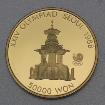 Goldmünze "50000 Won 1988-Put Guk Temple" Süd-Korea