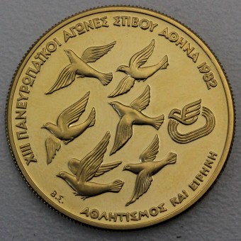 Goldmünze "5000 Drachmen-Friedenstauben 1982" 