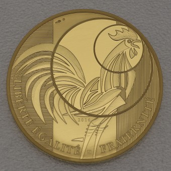 Goldmünze 5000 Euro "Der Hahn" 2016 (Frankreich)