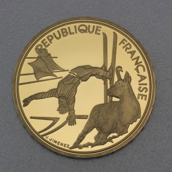 Goldmünze "500 Francs-1990 Freestyle Ski" (Frankr) 