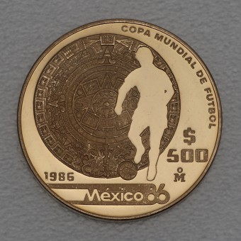 Goldmünze 500 Pesos "Fußballspieler" 1986 Fußballweltmeisterschaft 1986 (Mexiko)