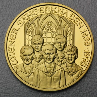 Goldmünze "500 Schilling-1998 Sängerknaben" 