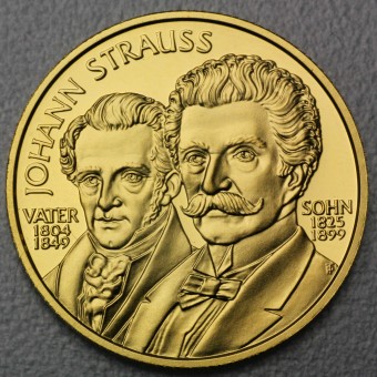 Goldmünze 500 Schilling "Johann Strauß" 1999 (PP) Wiener Musiklegenden – Vater & Sohn (Österreich)