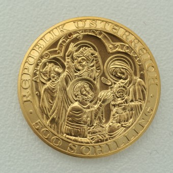 Goldmünze "500 Schilling-2000 Geburt Christi" 