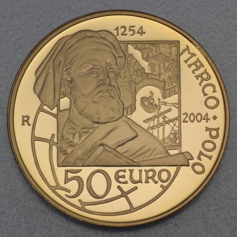 Goldmünze 50 Euro "Marco Polo" 2004 (PP) 750. Geburtstag Marco Polo (San Marino)