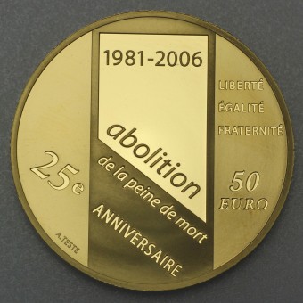 Goldmünze "50 Euro-2006 Abolition" (Frankreich) 