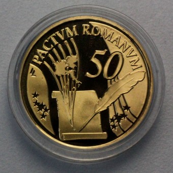 Goldmünze "50 Euro - 2007" (Belgien) Römischer Vertrag