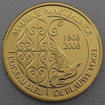 Goldmünze "50 Euro - 2008" (Belgien) Der blaue Vogel