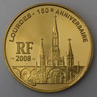 Goldmünze "50 Euro-2008 Lourdes" (Frankreich) 