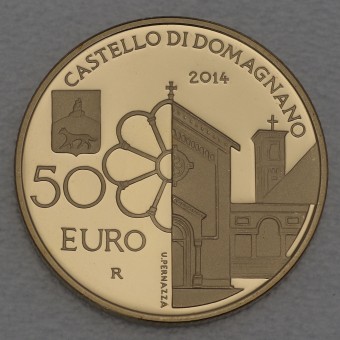 Goldmünze 50 Euro "Castello di Domagnano" 2014 (PP) Architektonische Elemente (San Marino)
