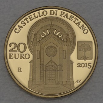 Goldmünze 50 Euro "Castello di Montegiardino" 2015 (PP) Architektonische Elemente (San Marino)