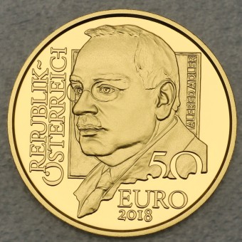 Goldmünze "50 Euro-2018 Alfred Adler" (Österr.) 