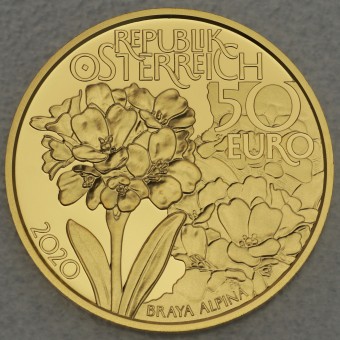 Goldmünze 50 Euro "Am höchsten Gipfel" 2020 Naturschatz Alpen (Österreich)