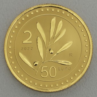 Goldmünze 50 Euro "2 Lira" 2022 Reverse Proof (Italien)
