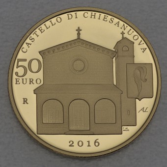 Goldmünze 50 Euro "Castello di Chiesanuova" 2016 (PP) Architektonische Elemente (San Marino)