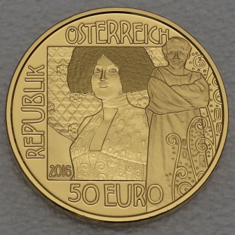 Goldmünze 50 Euro "Der Kuss" 2016 (PP) Klimt und seine Frauen (Österreich)