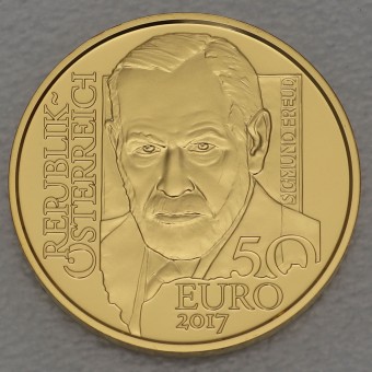 Goldmünze 50 Euro "Sigmund Freud" 2017 Wiener Schulen der Psychotherapie (Österreich)