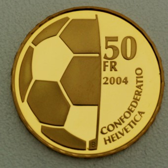 Goldmünze "50 Franken 2004" (Schweiz) 100 Jahre FIFA