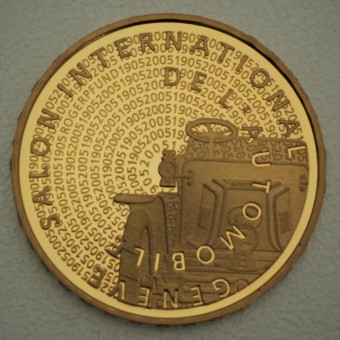 Goldmünze "50 Franken 2005" (Schweiz) Automobilsalon