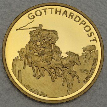 Goldmünze "50 Franken 2013" (Schweiz) Gotthardpost