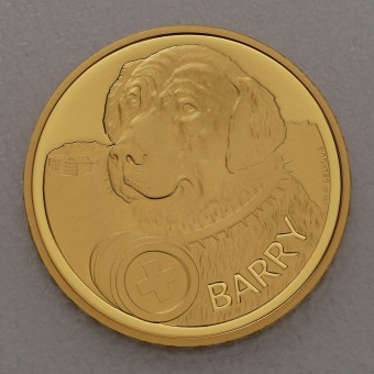 Goldmünze 50 Franken "Barry der Rettungshund" 2017 (Schweiz)